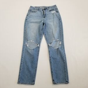 American Eagle Mom Jeans Destructed Size 4